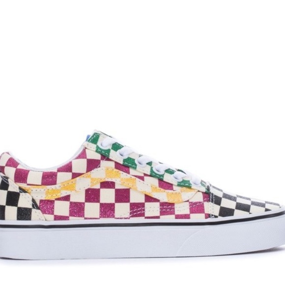 ✅ VANS GLITTER CHECK OLD SKOOL SKATE SHOES - Picture 6 of 6